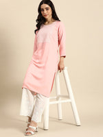 Thumbnail for Sangria Women Floral Embroidered Kurta - Distacart
