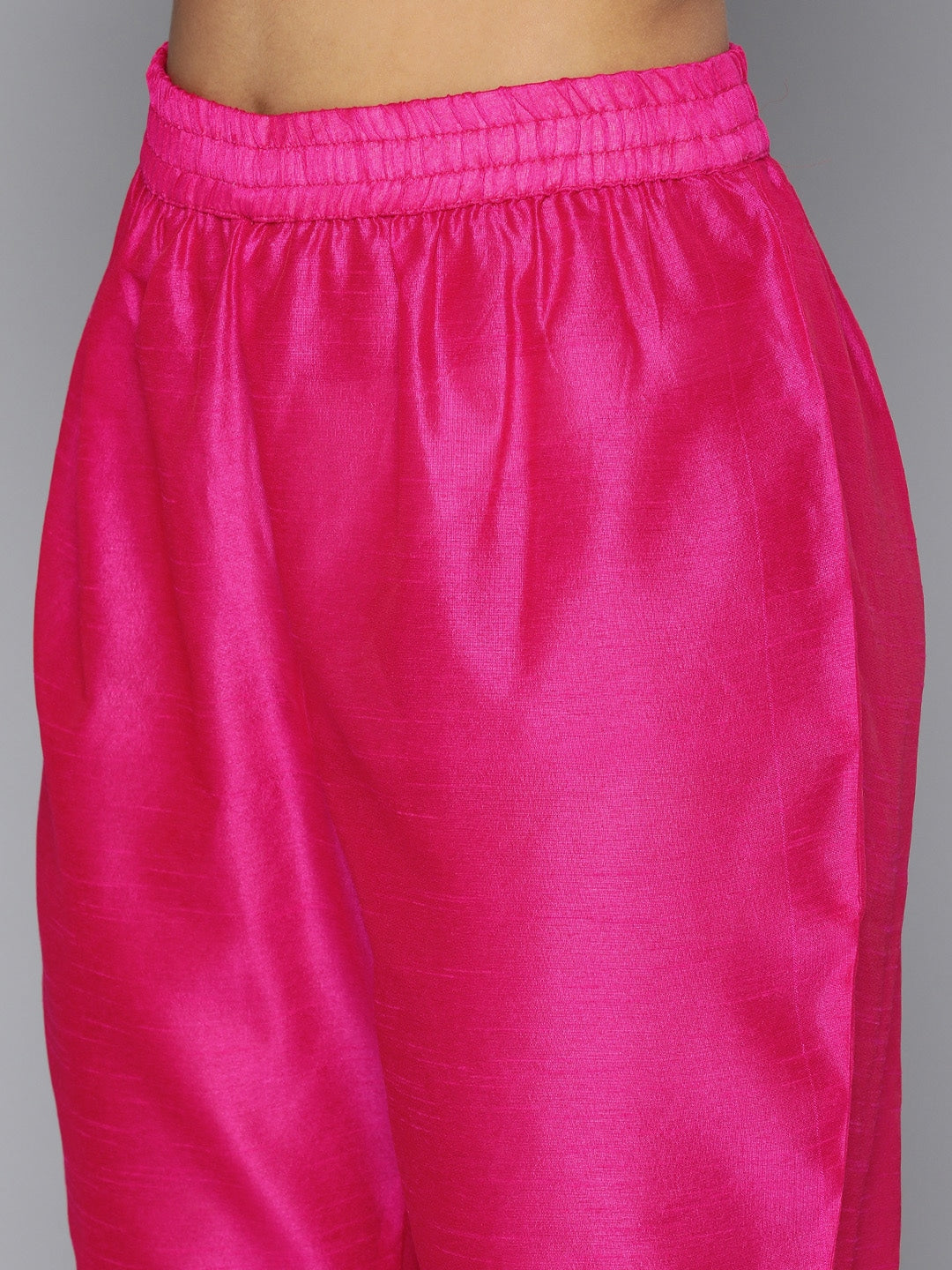 HERE&NOW Women Pink Ethnic Motifs Printed Gotta Patti Kurta with Sharara With Dupatta - Distacart