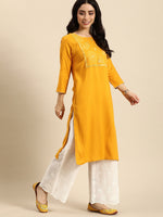 Thumbnail for Sangria Women Ethnic Motifs Yoke Design Mirror Work Kurta - Distacart