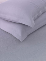 Thumbnail for Nautica Bradford Purple & Mauve 160 TC Pure Cotton King Bedsheet & 2 Pillow Covers - Distacart