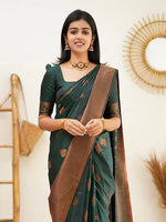 Thumbnail for Kalini Woven Design Ethnic Motifs Zari Banarasi Saree - Distacart