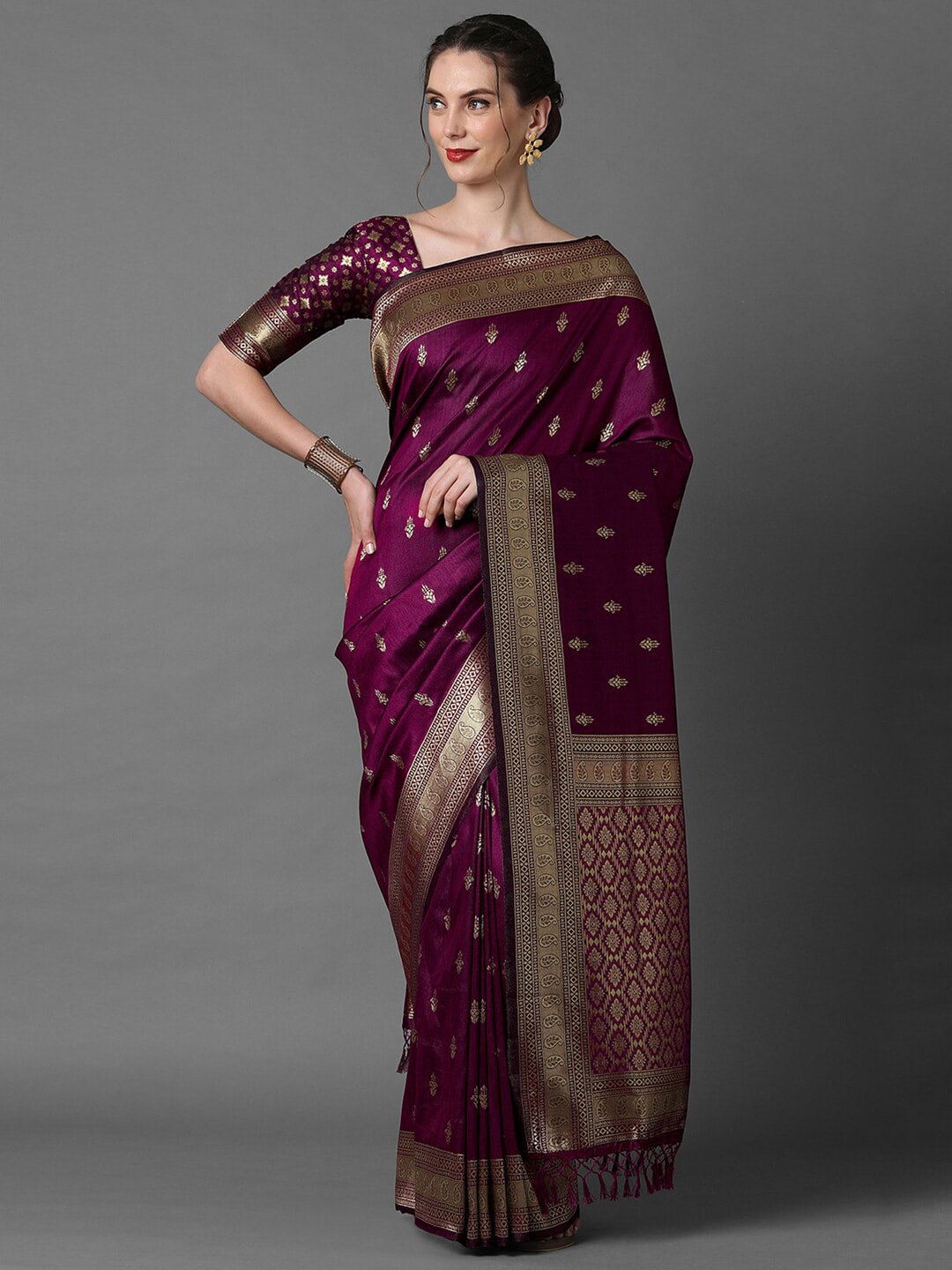 Mitera Woven Design Zari Silk Blend Banarasi Saree - Distacart