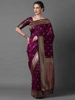 Thumbnail for Mitera Woven Design Zari Silk Blend Banarasi Saree - Distacart