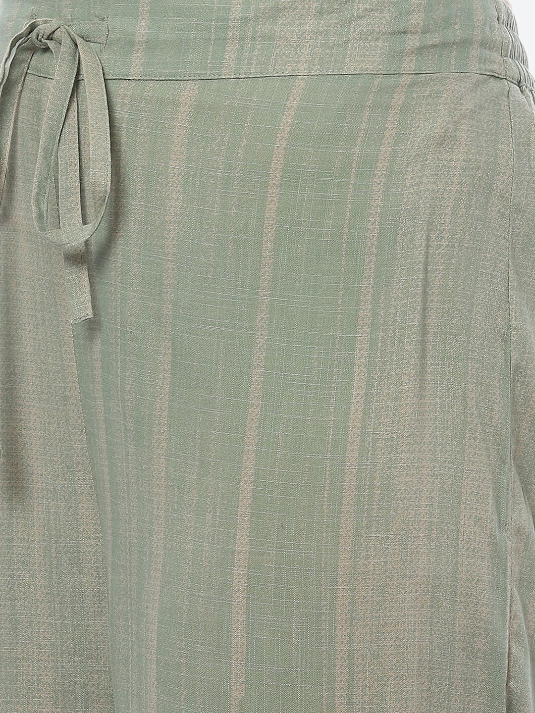 Biba Women Blue & Green Striped Kurta with Trousers - Distacart
