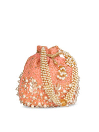 Thumbnail for Anekaant Peach-Coloured Embellished Clutch - Distacart