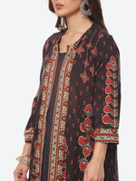 Thumbnail for Biba Women Charcoal Solid Anarkali Kurta With Jackect - Distacart