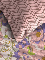 Thumbnail for MYTRIDENT Moments Pink Blue Floral Pure Cotton 120 TC Queen Bedsheet With 2 Pillow Covers - Distacart