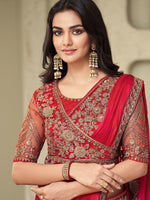 Thumbnail for Mitera Striped Embroidered Saree - Distacart