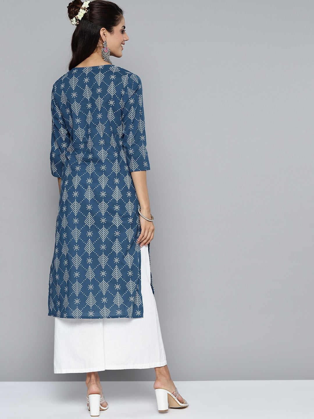 HERE&NOW Women Geometric Printed Kurta - Distacart
