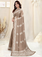 Thumbnail for Kalini Batik Poly Chiffon Block Print Saree With Blouse Piece - Distacart