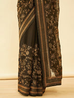 Thumbnail for Soch Floral Embroidered Zari Pure Chiffon Saree - Distacart