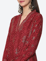 Thumbnail for Biba Women Brown Ethnic Motifs Embellished Kurta - Distacart