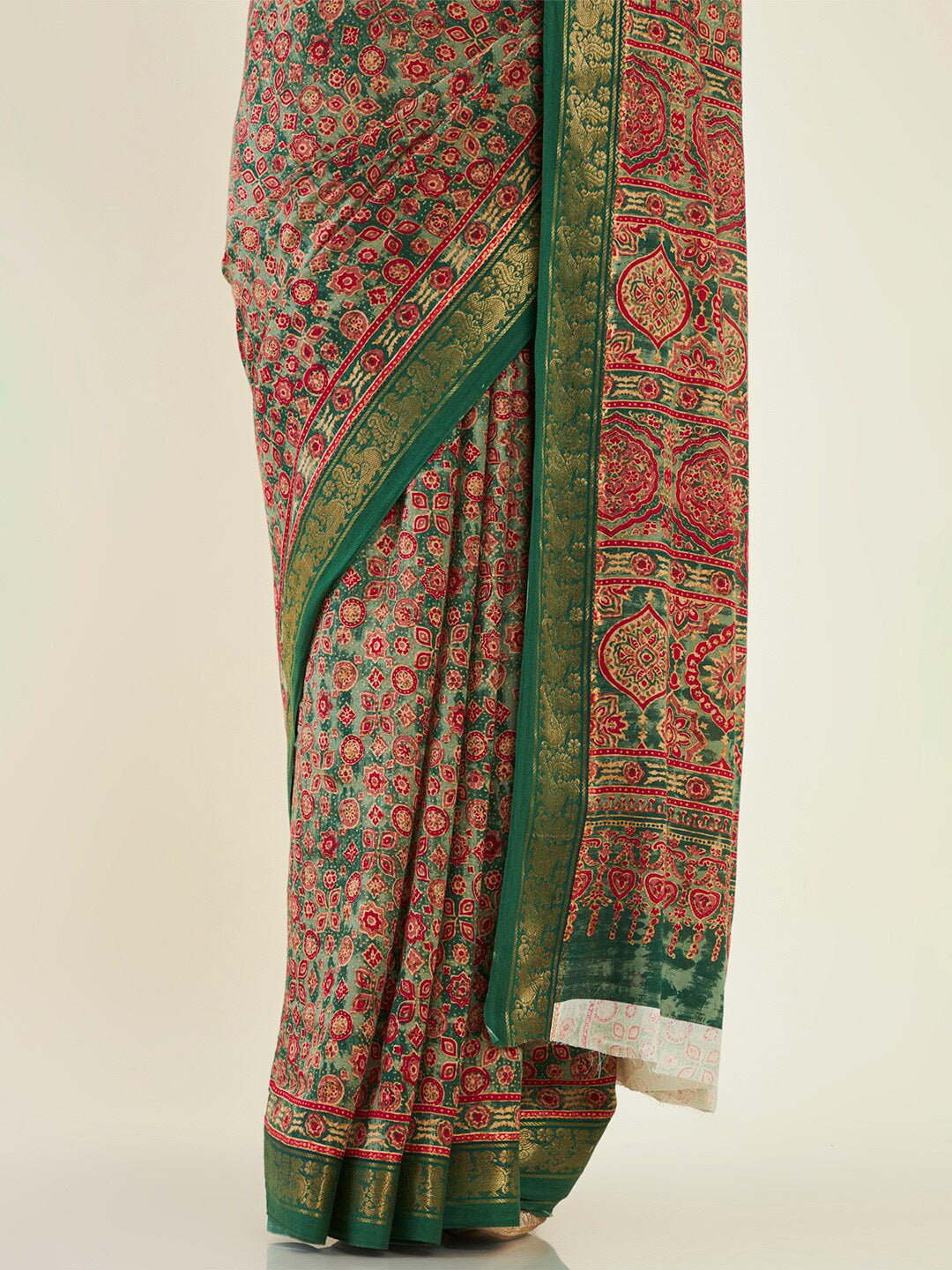 Soch Floral Printed Zari Pure Cotton Saree - Distacart