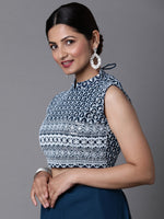 Thumbnail for Mitera Teal Blue Solid Pure Georgette Saree - Distacart