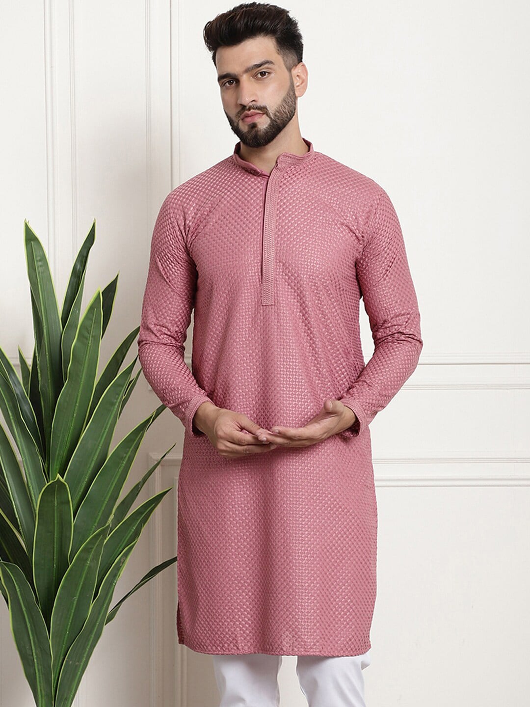Sojanya Geometric Embroidered Thread Work Pure Cotton Straight Kurta - Distacart