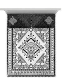 Thumbnail for DDecor Live Beautiful Black & White 140 TC Cotton King Bedsheet & 2 Pillow Covers - Distacart