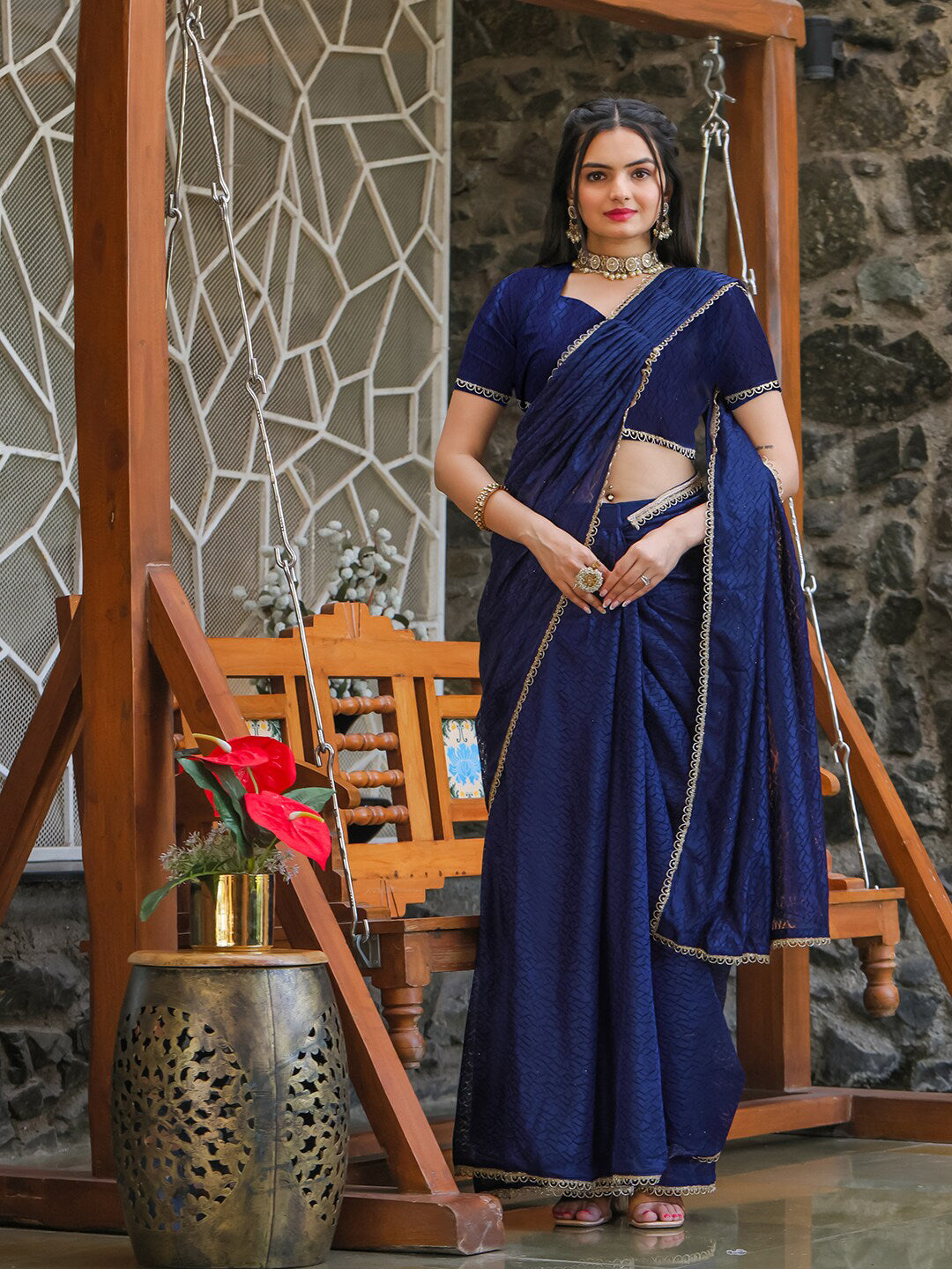 Tikhi Imli Woven Design Ready to Wear Saree - Distacart