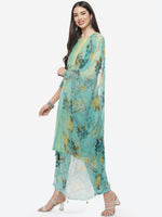 Thumbnail for Biba Women Sea Green & Yellow Kurta with Trousers & Dupatta - Distacart