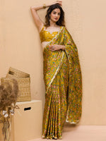 Thumbnail for Koskii Floral Printed Gotta Patti Satin Saree - Distacart