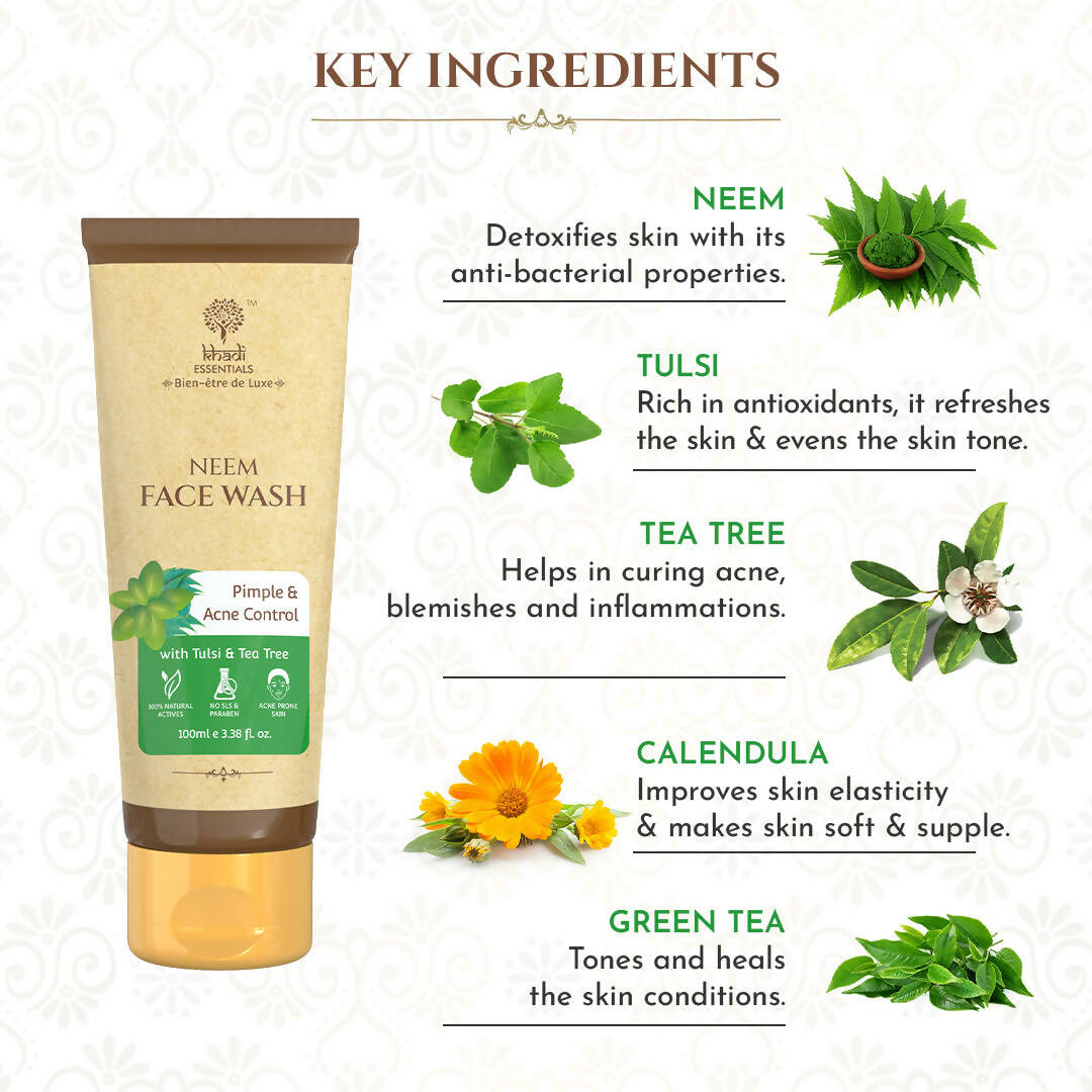 Khadi Essentials Herbal Neem Face Wash - Distacart