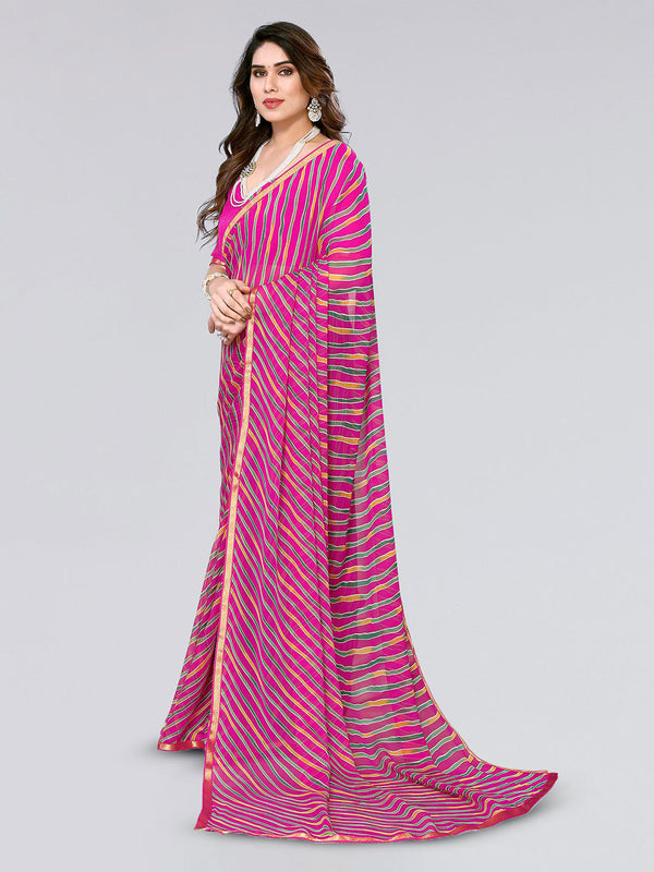 Kalini Leheriya Zari Poly Chiffon Leheriya Saree - Distacart