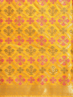 Thumbnail for Mitera Yellow Silk Blend Woven Design Kanjeevaram Saree - Distacart
