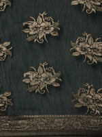 Thumbnail for Saree Mall Green Floral Linen Blend Banarasi Saree - Distacart