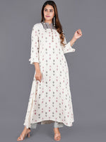 Thumbnail for Kalini Women Off White Geometric Printed Anarkali Kurta - Distacart