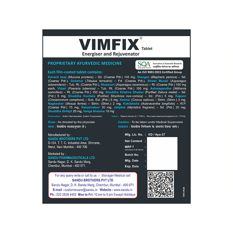 Sandu Vimfix Tablets - Distacart