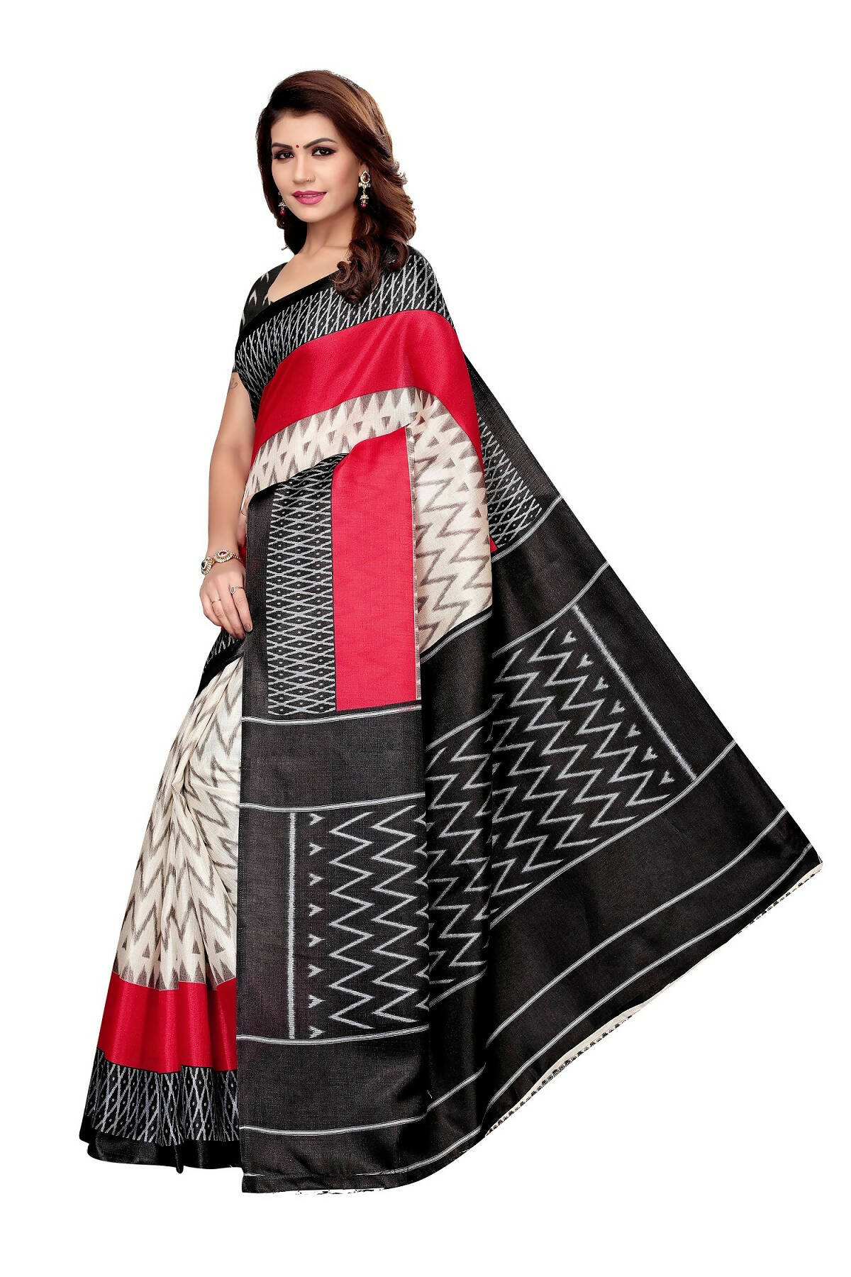 Vamika Multicolor Kalamkari With Jhalar Khadi Silk Saree - Distacart