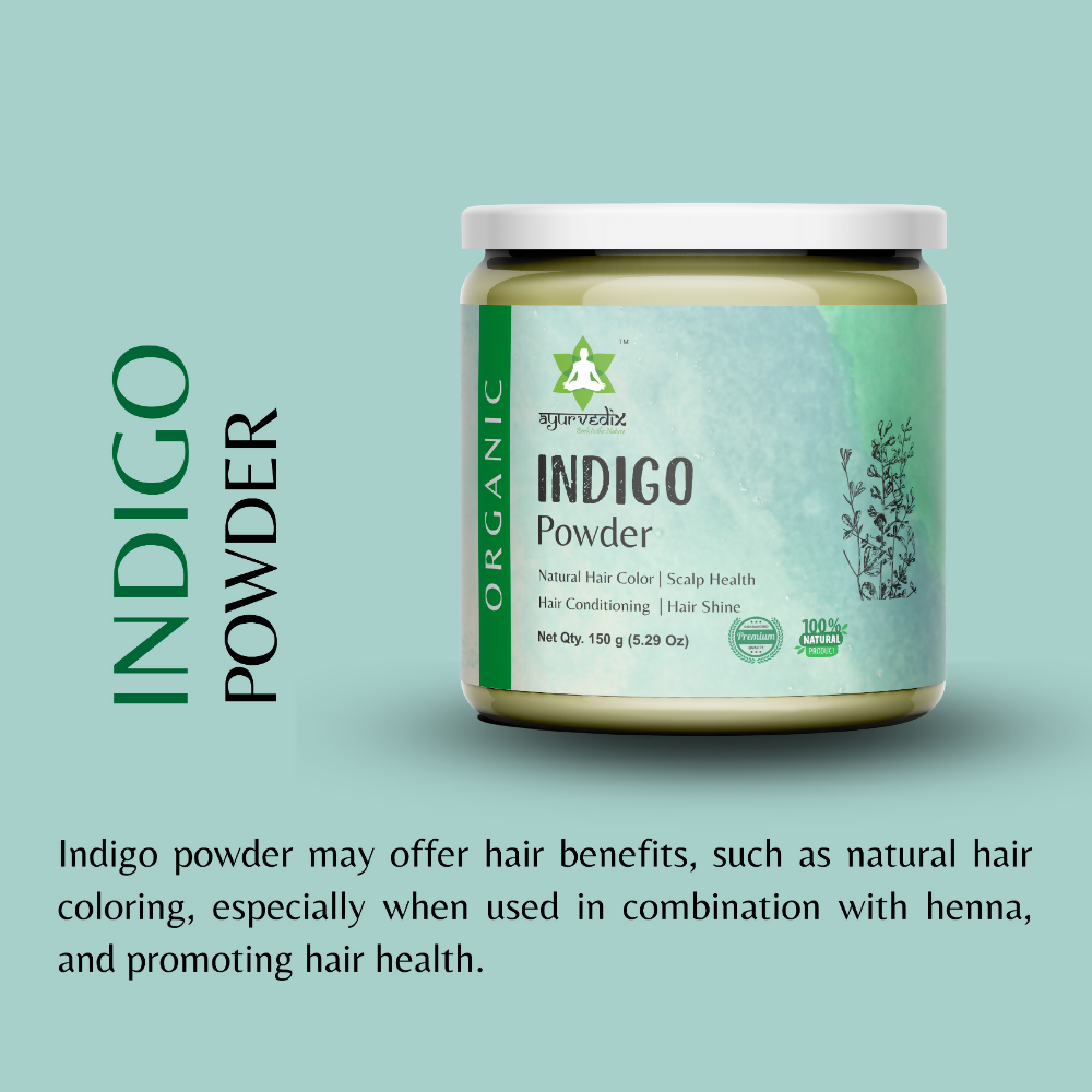 Ayurvedix Organic Indigo Powder - Natural Hair Colour - Distacart
