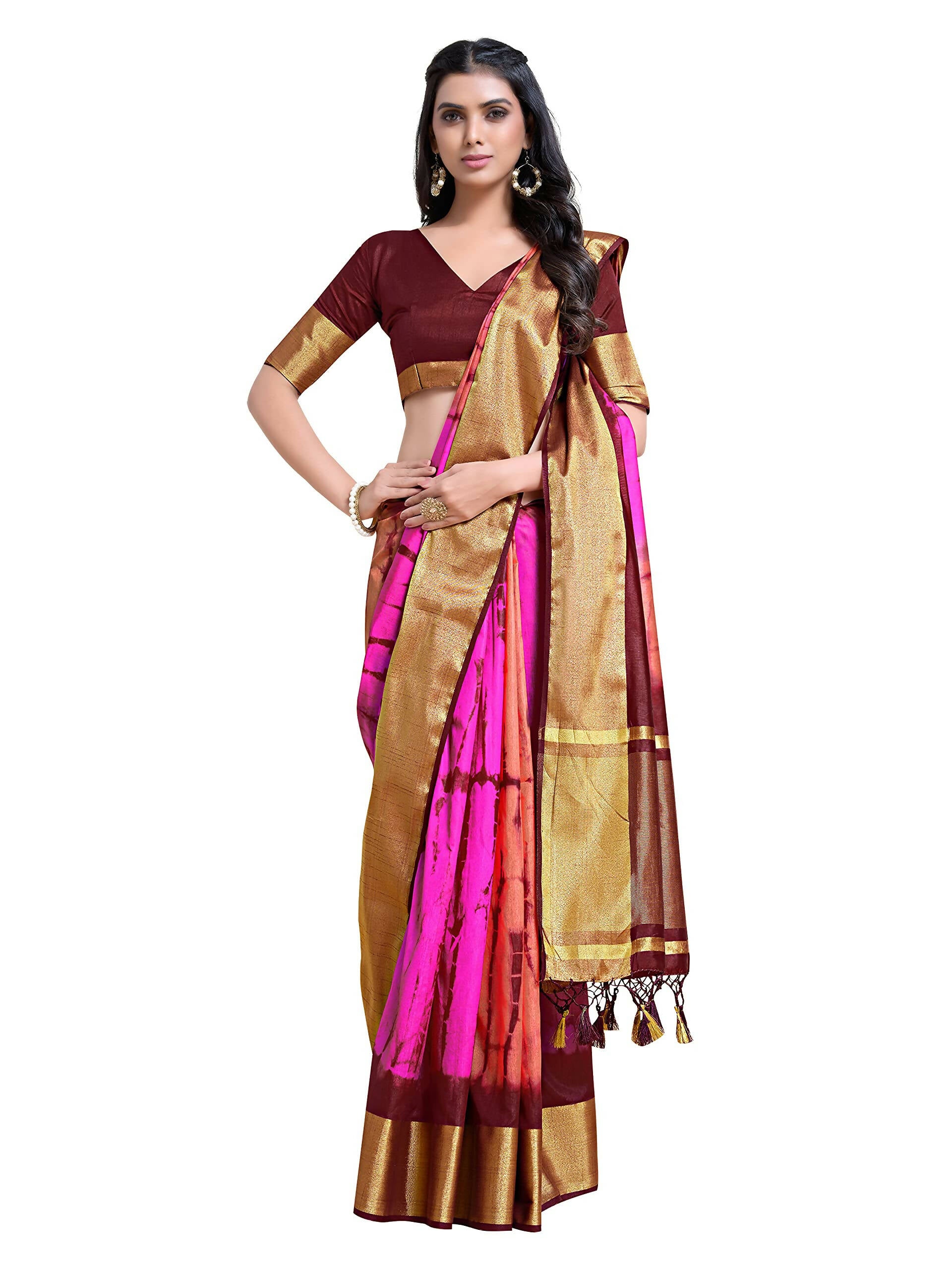 Mimosa Women's Banarasi Silk Multicolor Saree - Distacart