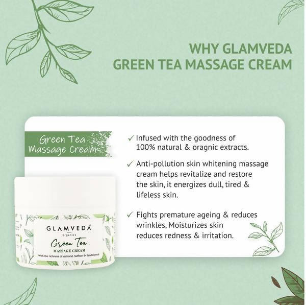 Glamveda Green Tea Recharge & Renew Massage Cream