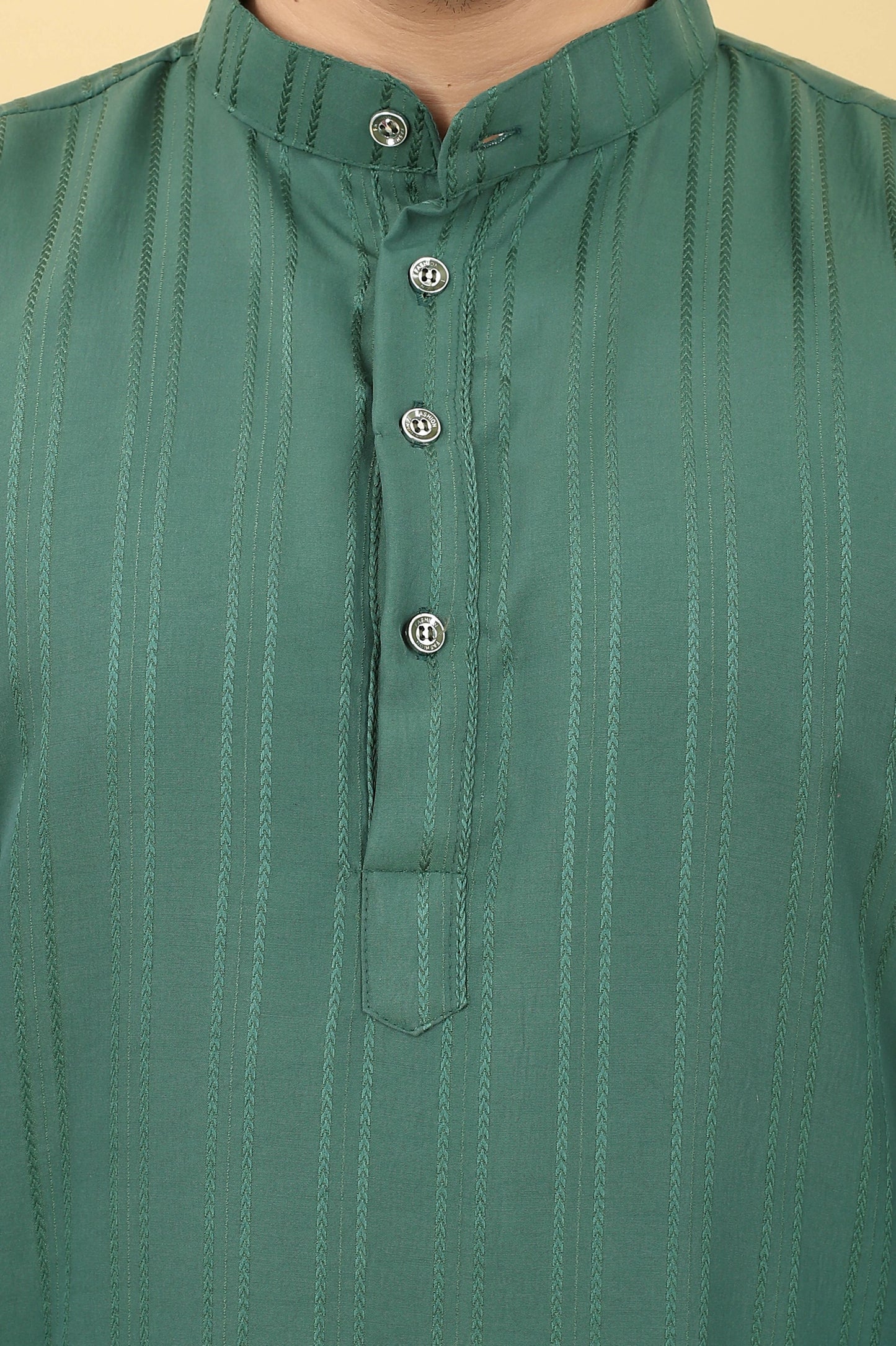 Green Viscose Polyester Solid Men's Kurta - Mahotsav - Distacart