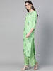 Yufta Women Green & Beige Printed Kurta palazzo Set