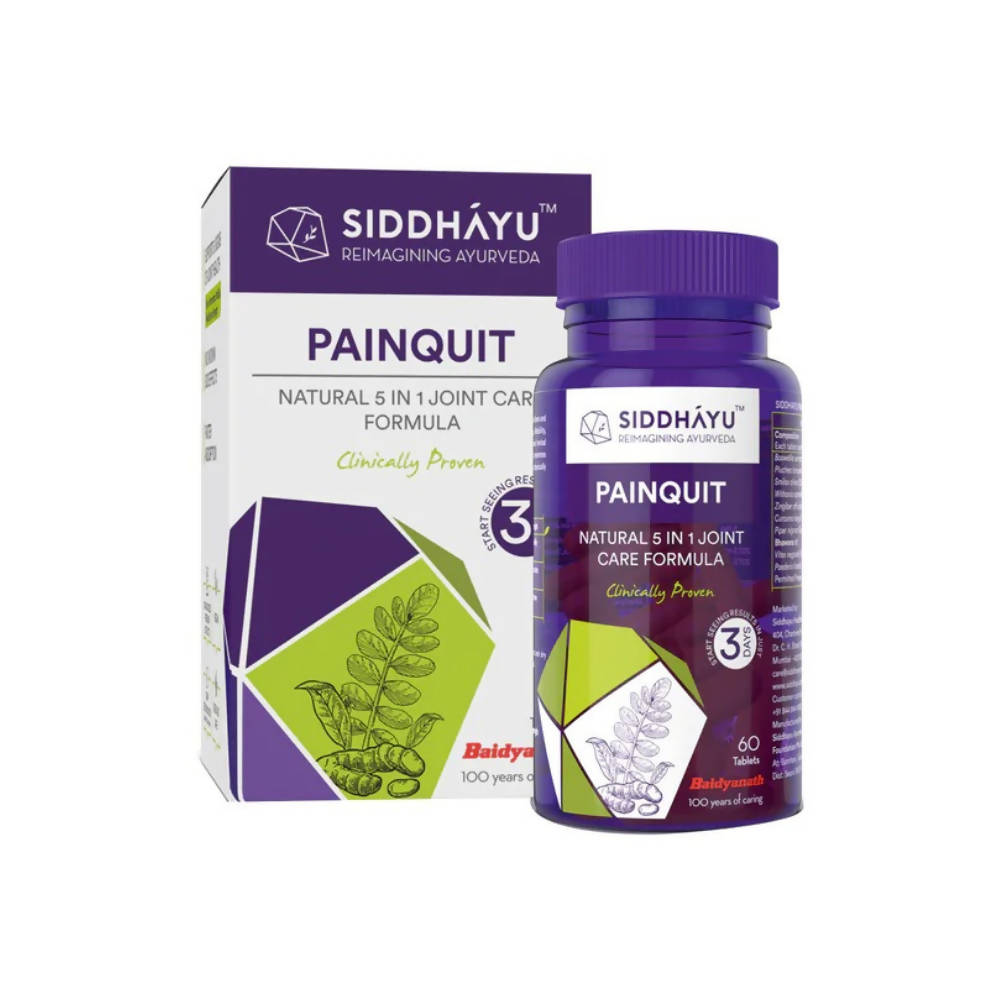 Siddhayu Ayurveda Painquit Natural 5 in 1 Joint Care Formula Tablets - Distacart