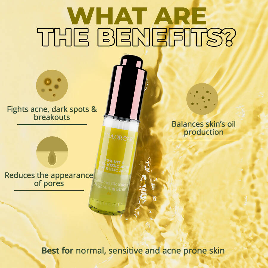 Colorbar Serum 10%Vit C + 1% Kojic Acid + Ferulic Acid - Distacart