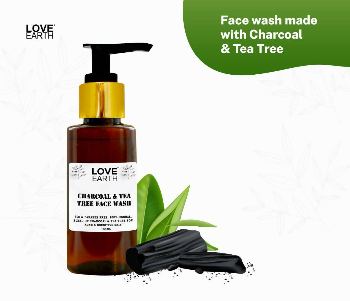 Love Earth Charcoal & Tea Tree Face Wash - Distacart