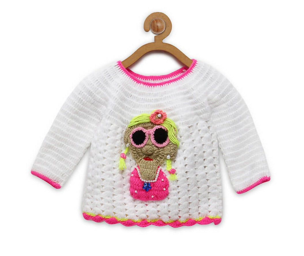 Chutput Kids White Coloured Solid Pullover For Baby Boys with Missy Detail - Distacart