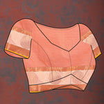 Thumbnail for Lorenvalley Fashion Peach Cotton with Woven Design Zari Weaving Saree - Distacart