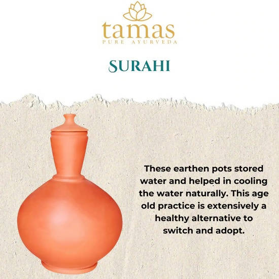 Tamas Handmade & Eco-Friendly Earthen Surahi With Clay Lid - Distacart