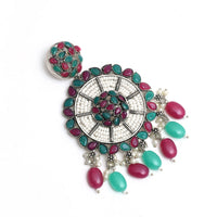 Thumbnail for Mominos Fashion Johar Kamal Traditional Kundan & Pearls Earrings - Distacart