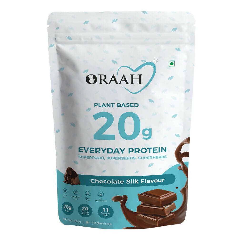 Oraah Plant Based Protein Powder Chocolate Flavor With Shaker - Distacart
