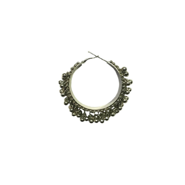 Tiaraa SIlver Ghungroo Beads Oxidised Earrings - Distacart