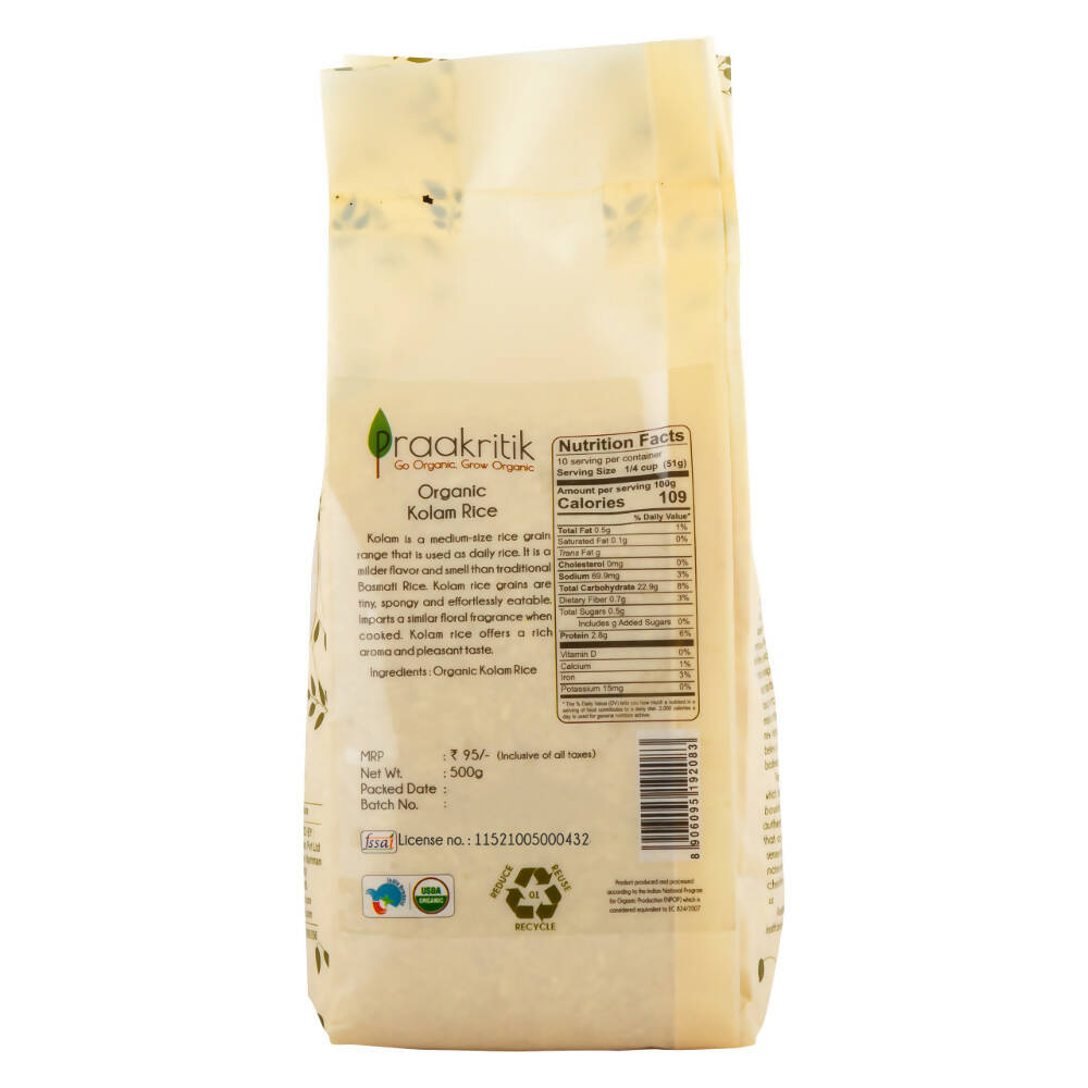 Praakritik Organic Kolam Rice - Distacart