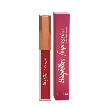 FLiCKA Weightless Impression 02 February - Red Matte Finish Liquid Lipstick - Distacart