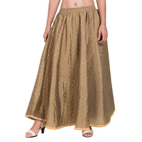 Thumbnail for Asmaani Olive Green Color Golden Zari Work Maxi Skirt