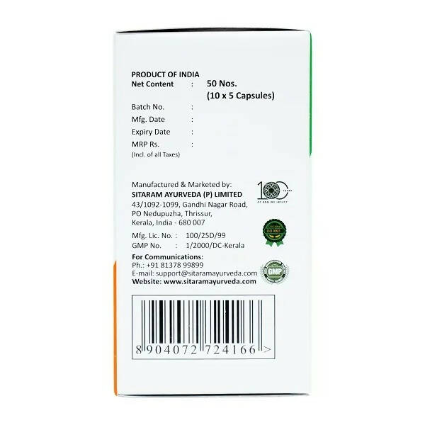 Sitaram Ayurveda Shaddaranam Capsules - Distacart