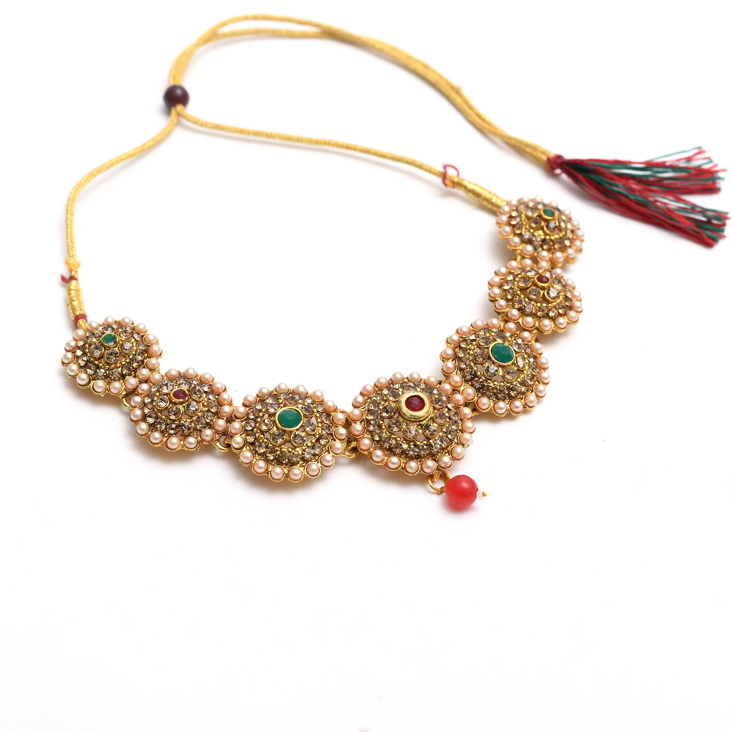 Mominos Fashion Johar Kamal Gold-Plated Brass Finish Kundan Choker For Women (Golden) - Distacart