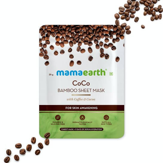 Mamaearth CoCo Bamboo Sheet Mask with Coffee &amp; Cocoa for Skin Awakening